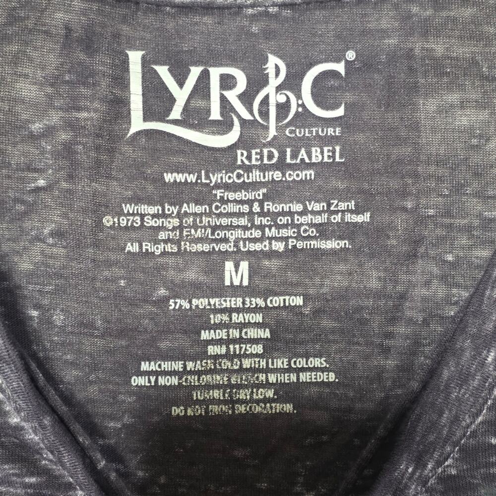 LYRIC Culture Red Label Free Bird Burnout Band Tee Lynyrd Skynyard Rock Medium - Picture 3 of 11